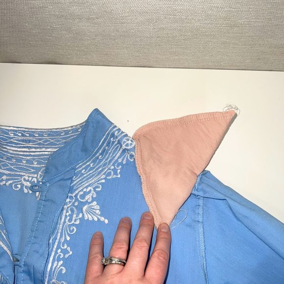 Caro of Honolulu Vintage 80s Cotton Embroidered Kimono Tunic -12 - Picture 5 of 6